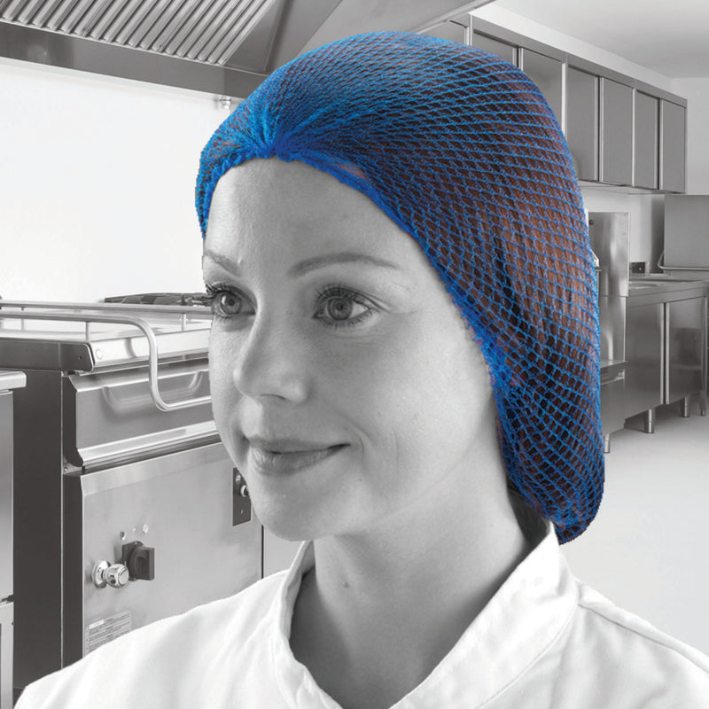 Hairnets (Blue) 48 per pack - DM/NETS, catering, food processing, food manufacturers | www.theglovestore.co.uk
