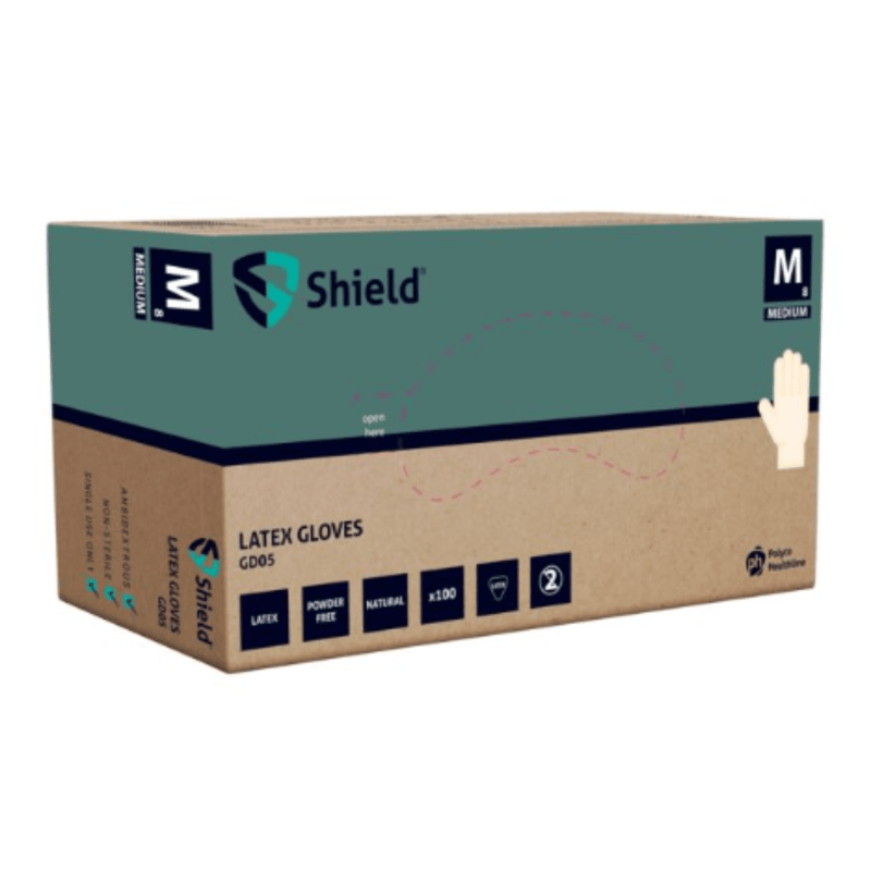 Shield GD05 Latex Powder Free Disposable Gloves | www.theglovestore.co.uk