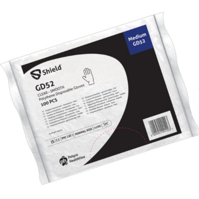 Shield Clear Polythene Disposable Gloves GD52 |  www.theglovestore.co.uk
