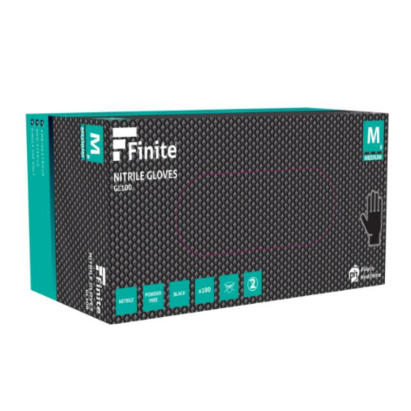 Bodyguards Finite Black Nitrile Disposable Gloves GL100 | www.theglovestore.co.uk