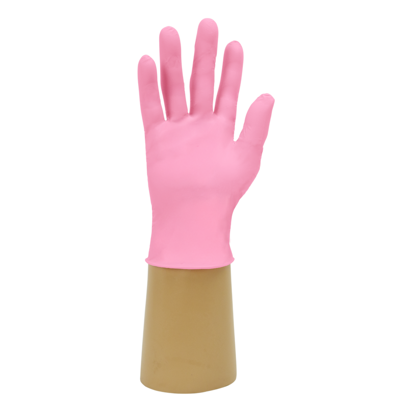 Handsafe Pink Nitrile Powder Free Examination Gloves GN560 | 100 Gloves Per Box | www.theglovestore.co.uk