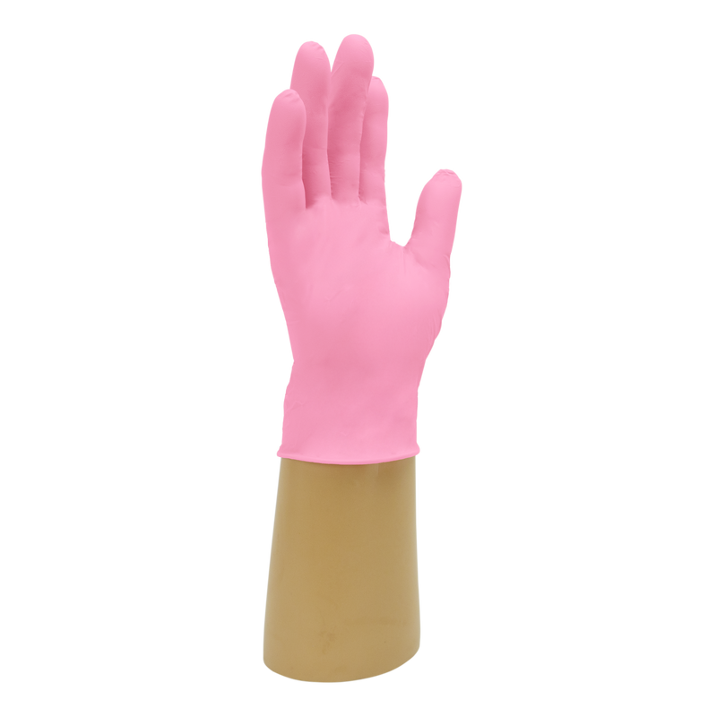 Handsafe Pink Nitrile Powder Free Examination Gloves GN560 | 100 Gloves Per Box | www.theglovestore.co.uk