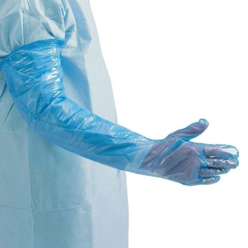 Blue Polythene Long Arm Gauntlets - GL2950 | www.theglovestore.co.uk