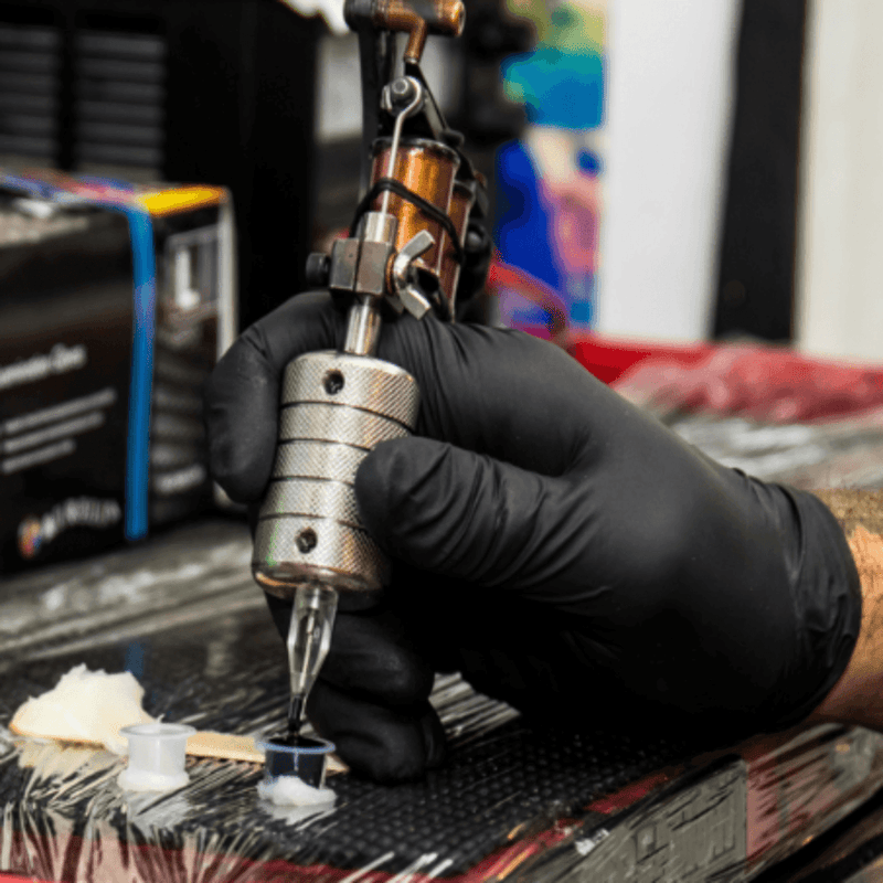 Aurelia 7399 Bold Black Nitrile Powder Free Examination Gloves | Black Nitrile Tattooist Gloves | www.theglovestore.co.uk