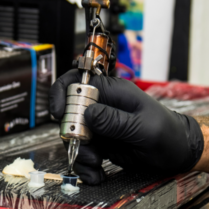 Aurelia Bold Nitrile Powder Free Black Examination Gloves - 7399 | Tattooist Black Glove |www.theglovestore.co.uk