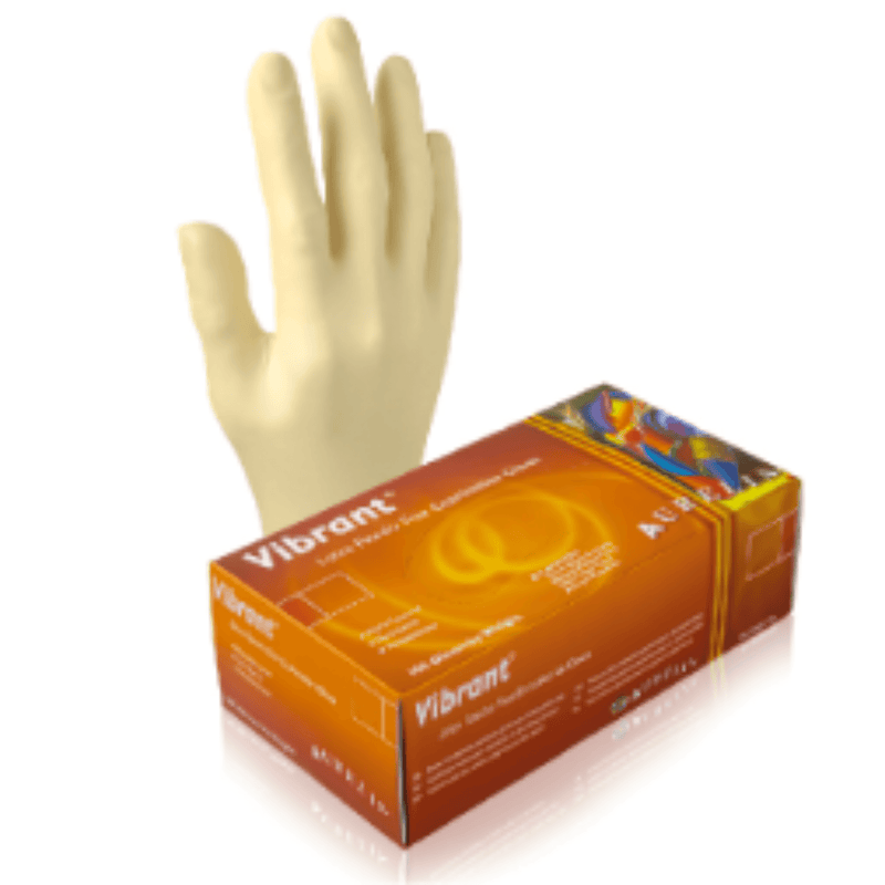 Aurelia Vibrant Latex Powder Free Examination Gloves - 9822 | Small, Medium, Large, Extra Large, 98226, 98227, 98228, 98229