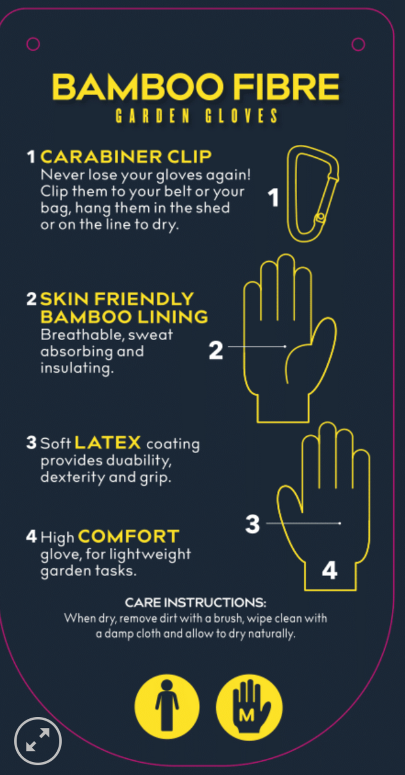 Clip Glove BAMBOO FIBRE - Ladies Gardening Gloves - Light Duty | www.justgardening.com
