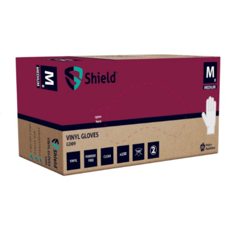 Shield GD09 Powder Free Disposable Vinyl Gloves | www.theglovestore.co.uk