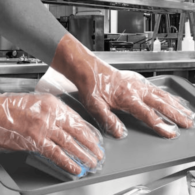 Shield GD52 Clear Polythene Smooth Disposable Gloves | 100 gloves per pack | Used in the Food Preparation industry | www.theglovestore.co.uk