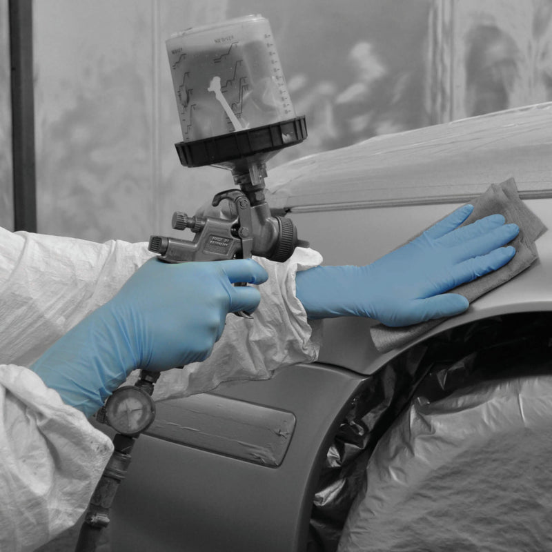 Bodyguards GL891 Longer Cuff Blue Nitrile Examination Gloves | For use in the automotive industry | Suitable for Medical Use | www.theglovestore.co.uk
