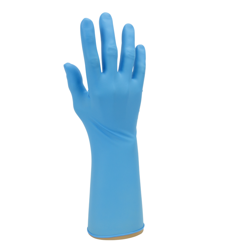 Bodyguards Longer Cuff Blue Nitrile Examination Gloves GL891 | www.theglovestore.co.uk