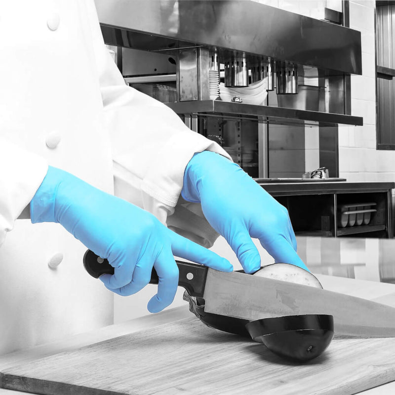 Bodyguards GL895 Blue Nitrile Powder Free Disposable Gloves | Blue Nitrile Gloves used in Kitchens and Food Preparation | www.theglovestore.co.uk