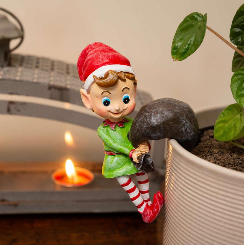 Pot Buddy 'Naughty Christmas Elf' - Plant Pot Hanger