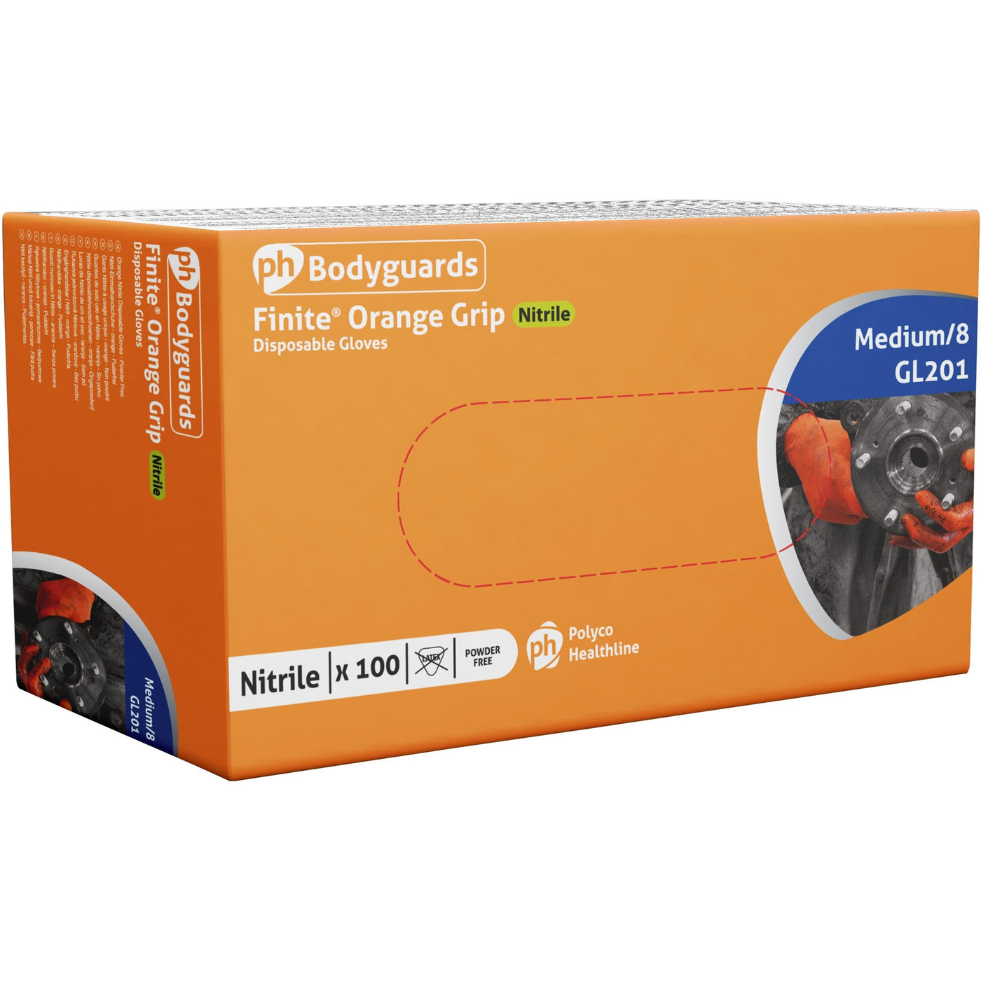Orange nitrile gloves online