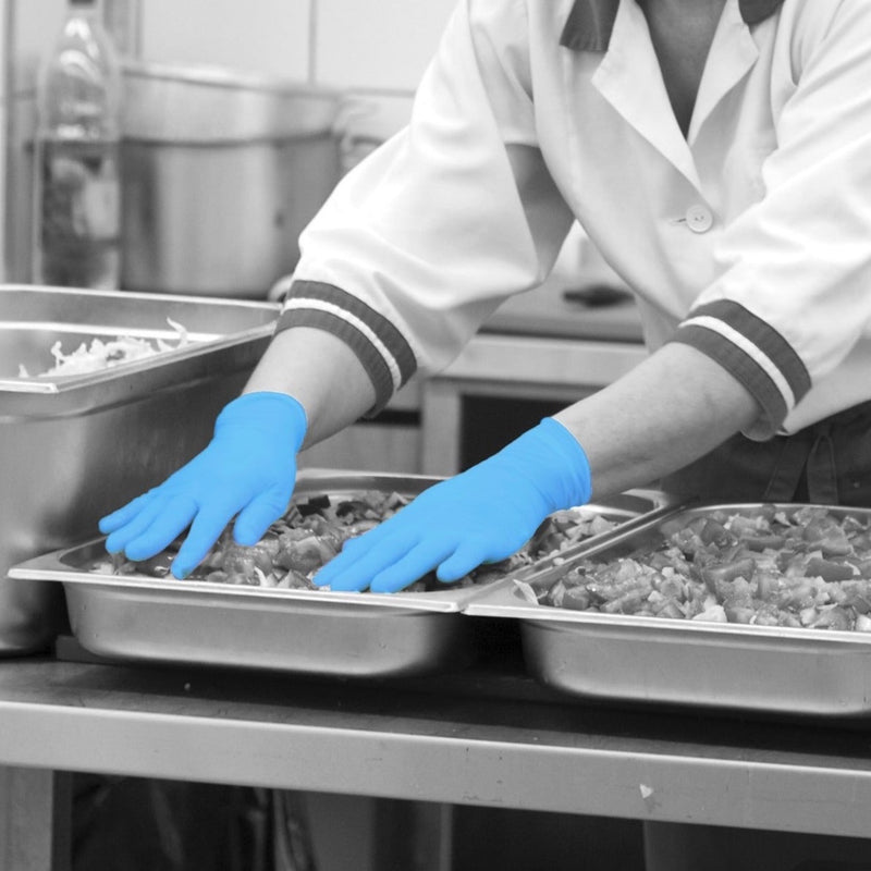Shield Powder Free Blue Nitrile Disposable Gloves GD19 | www.theglovestore.co.uk