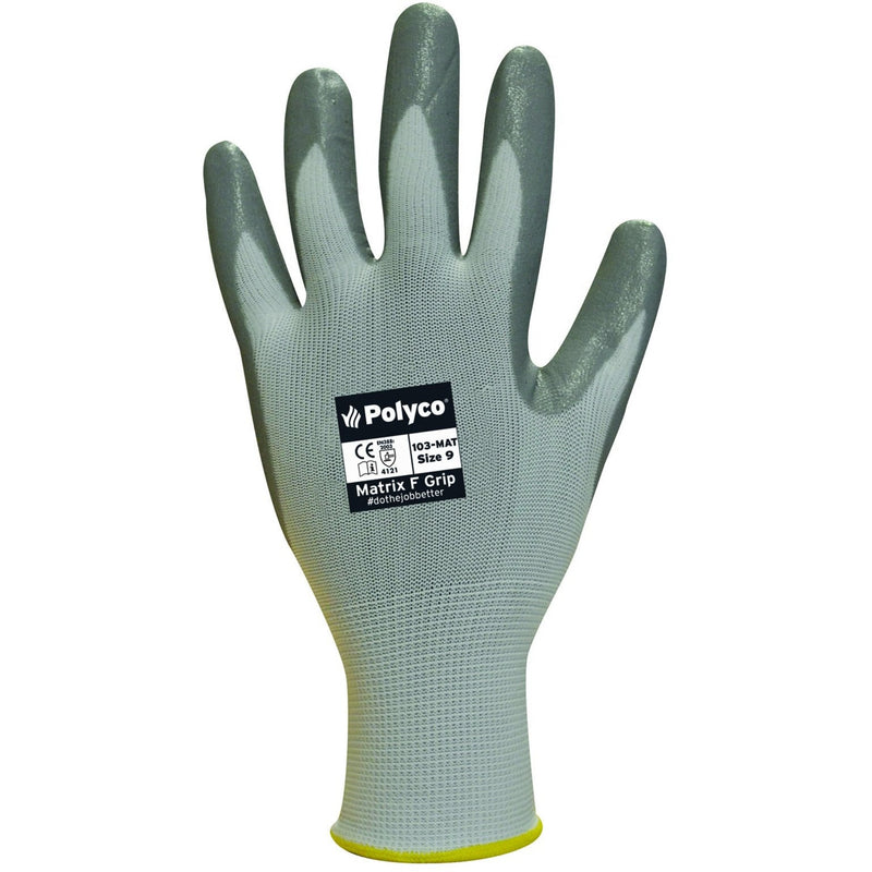 Polyco Matrix F Grip (Nitrile Palm Coated) 10-MAT | The Glove Store