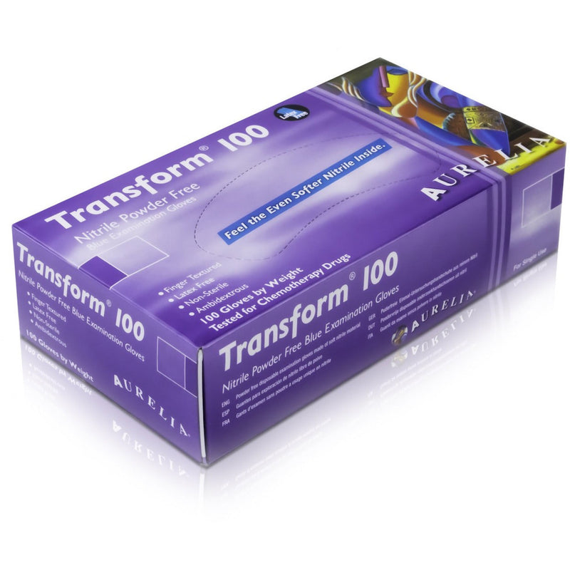 Box of Aurelia Transform 100 Nitrile Powder Free Examination Gloves Code 9889A | www.theglovestore.co.uk