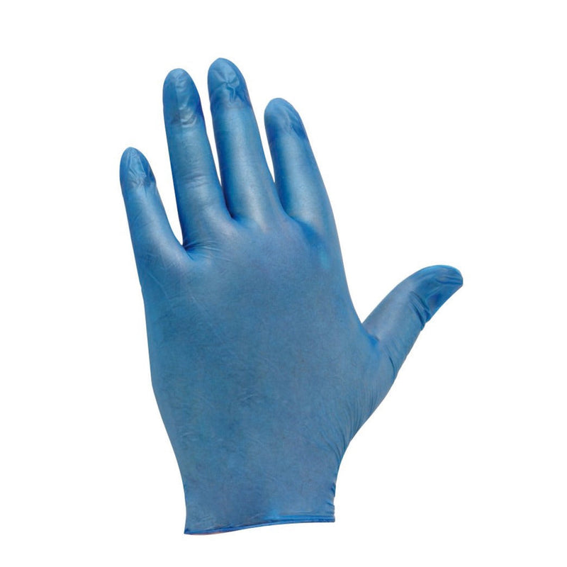 GD11 Shield Powdered Blue Vinyl Disposable Gloves - Blue Hand | www.theglovestore.co.uk