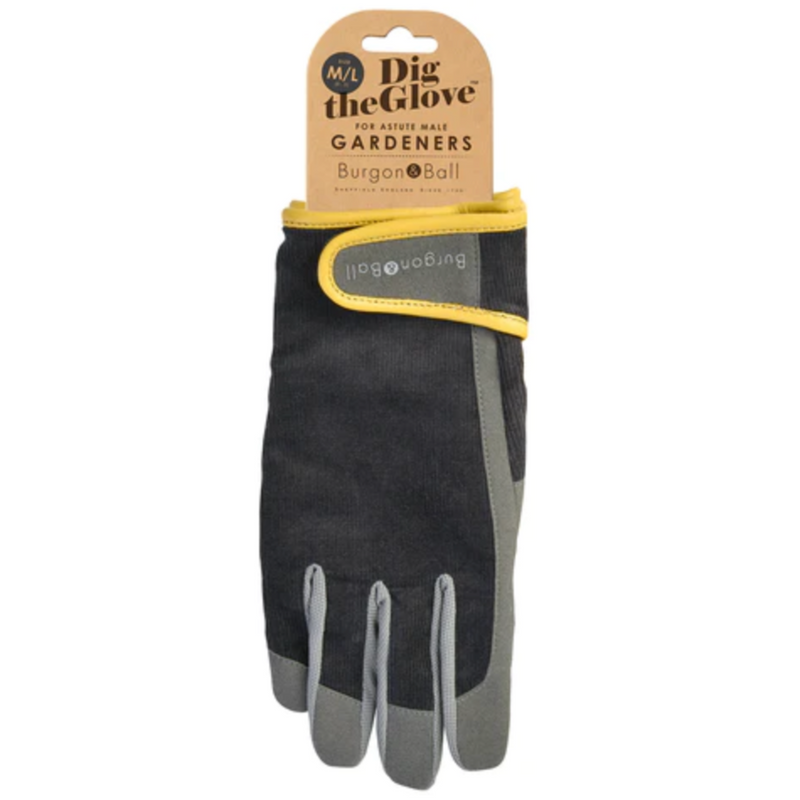 Burgon & Ball - Dig The Glove SLATE CORDUROY - Men's Gardening Gloves | www.theglovestore.co.uk