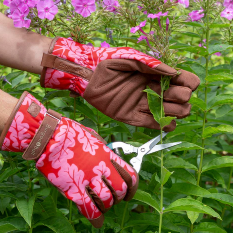 Burgon & Ball - Love The Glove OAK LEAF POPPY - Ladies Gardening Gloves | www.theglovestore.co.uk