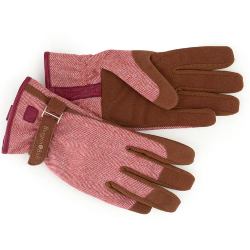Burgon & Ball - Love The Glove RED TWEED - Ladies / Women's Gardening Gloves | www.theglovestore.co.uk