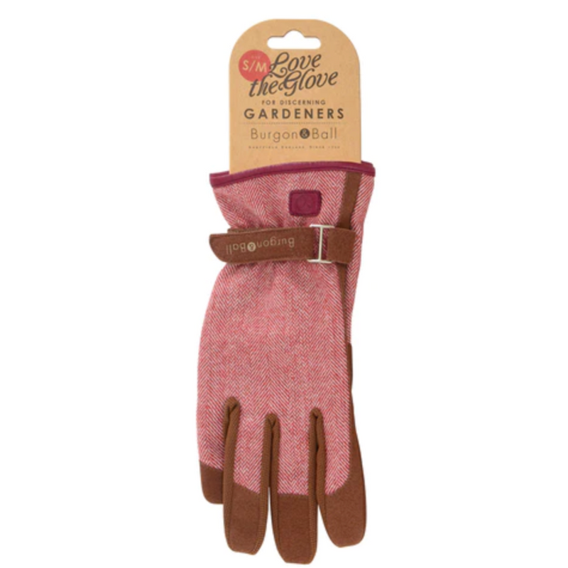 Burgon & Ball - Love The Glove RED TWEED - Ladies Gardening Gloves | www.theglovestore.co.uk