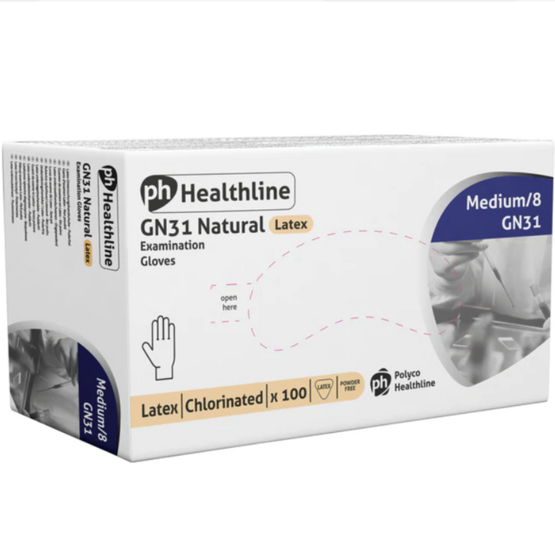 Healthline Powder Free Latex Examination Gloves GN31 | www.theglovestore.co.uk