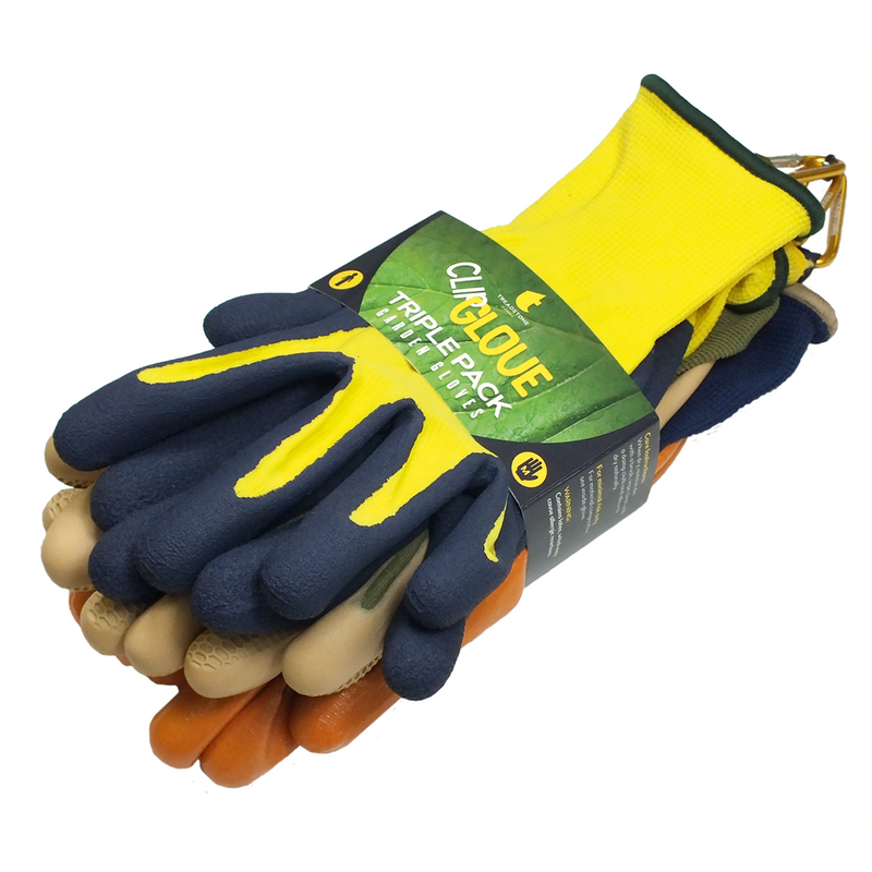 Clip Glove TRIPLE PACK - Men's Gardening Gloves - Medium Duty
