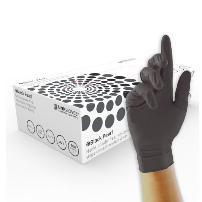 Unigloves Black Pearl Nitrile Examination Gloves - GP003 | www.theglovestore.co.uk